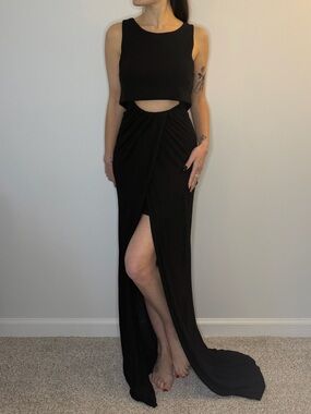 A.L.C. Black Maxi Dress with Cutout SMALL
